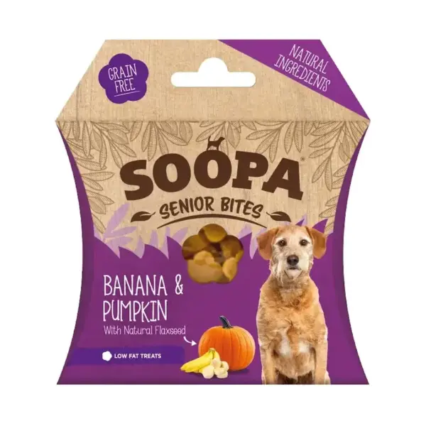 Soopa Healthy Bites dla seniorów banan, dynia i siemię lniane 50g