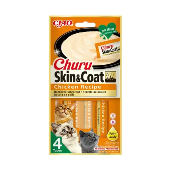 INABA CAT CHURU SKIN&COAT CHICKEN
