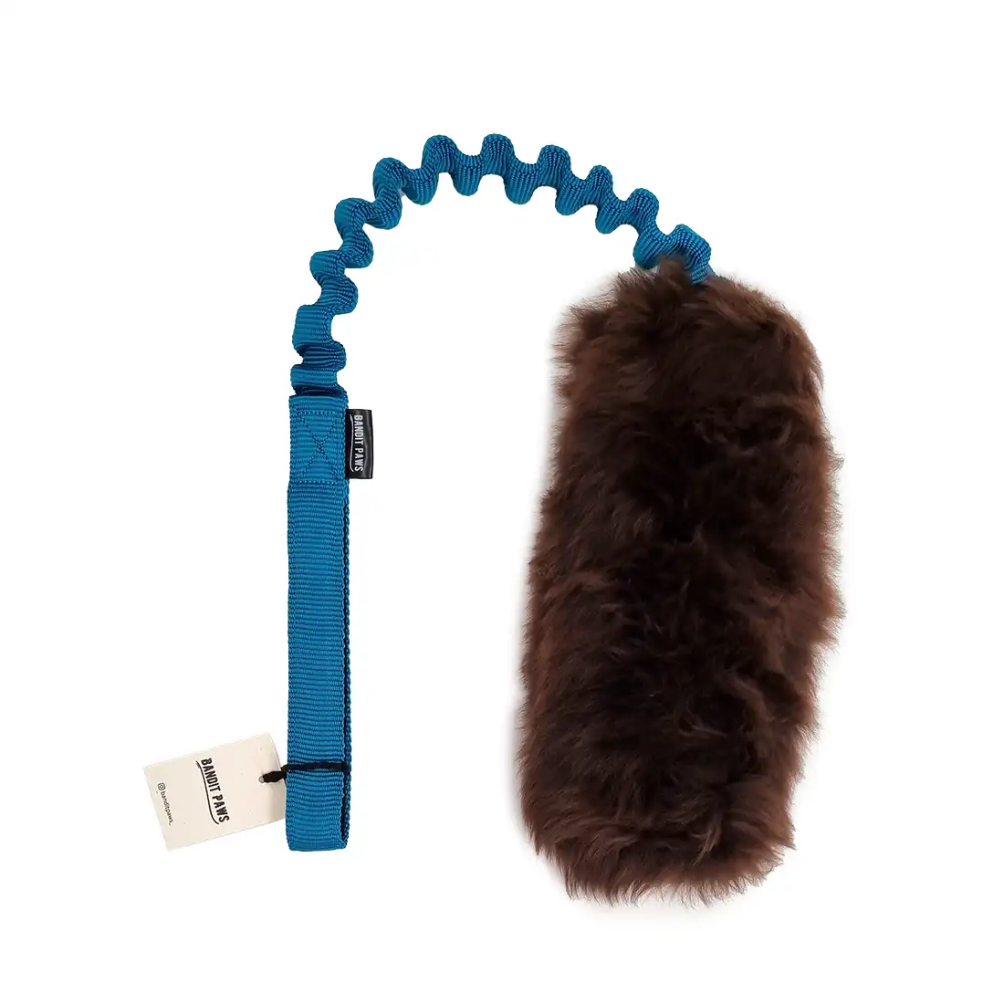 Szarpak z owcy z amortyzatorem z brązowego futra - L, Turkus