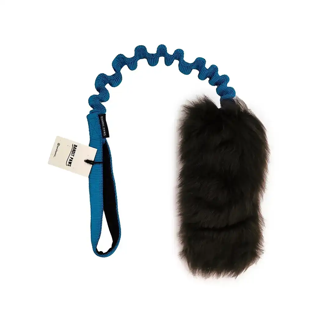 Szarpak z owcy z amortyzatorem z czarnego futra - M, Turkusowy