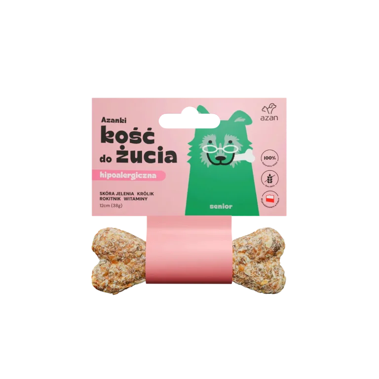 AZANKI kośc ze skóry jelenia z królikiem dla seniora AZANKI kośc ze skóry jelenia z królikiem dla seniora