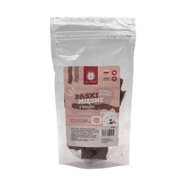 Paski mięsne kaczka dla psa 100g