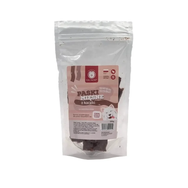 Hau Now Paski mięsne Kaczka 100g Hau Now Paski mięsne Kaczka 100g