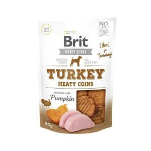 Brit Jerky Puppy Turkey Meaty Coins 80g
