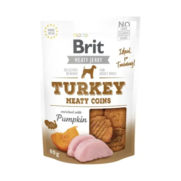 Brit Jerky Turkey Meaty Coins 80g