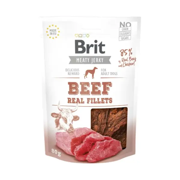 Brit Jerky Beef Fillets 80g