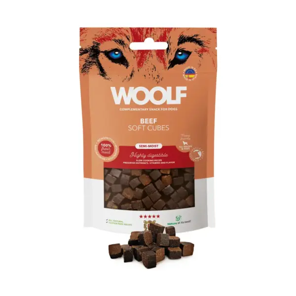 Woolf Soft Cubes Beef Monoprotein 100g