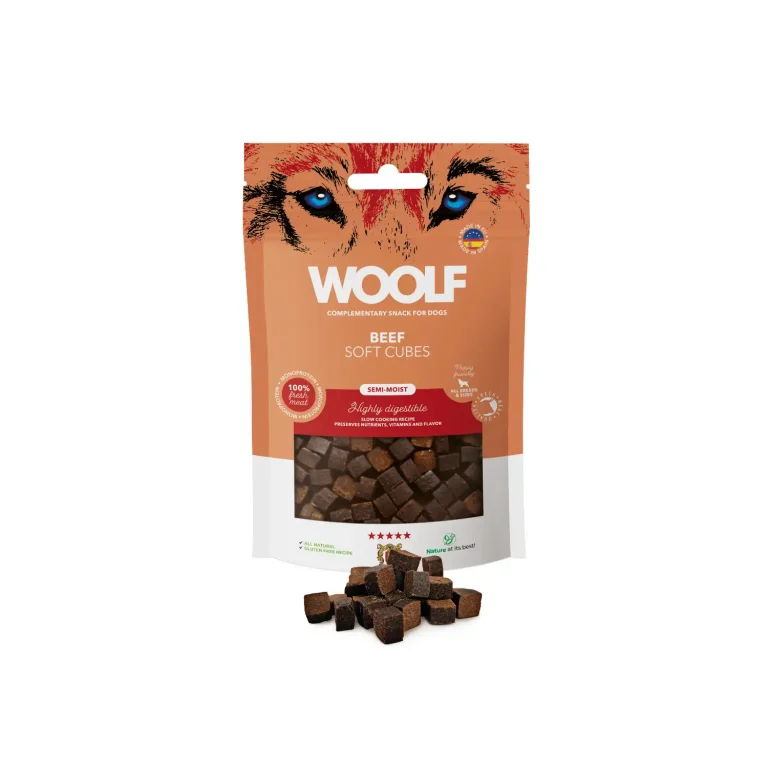 Woolf Soft Cubes Beef Monoprotein 100g Woolf Soft Cubes Beef Monoprotein 100g