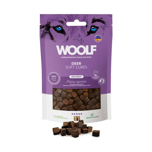 Woolf Soft Cubes Deer Monoprotein 100g