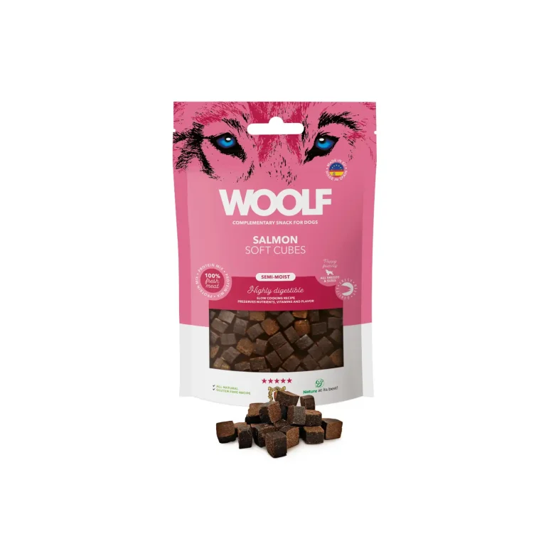 Woolf Soft Cubes Salmon 100g Woolf Soft Cubes Salmon 100g