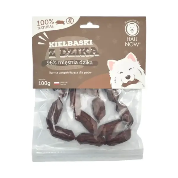Kiełbaski z dzika dla psa 100g
