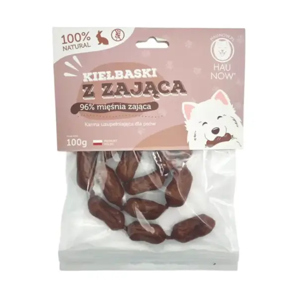 Kiełbaski z zająca dla psa 100g