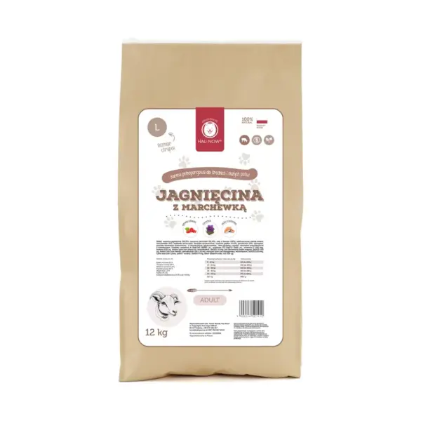Sucha karma jagnięcina z marchewką Adult 12 kg