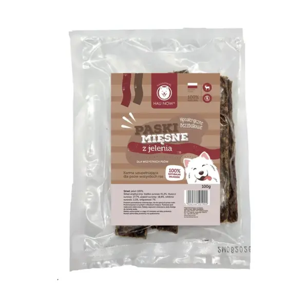 Hau Now Paski mięsne jeleń 100g