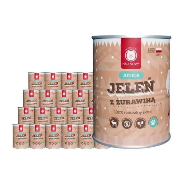 Zestaw 24 x jeleń z żurawiną JUNIOR 400g