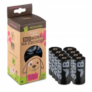 Ekologiczne worki na psie odchody 8pak StarchBag - Czarny