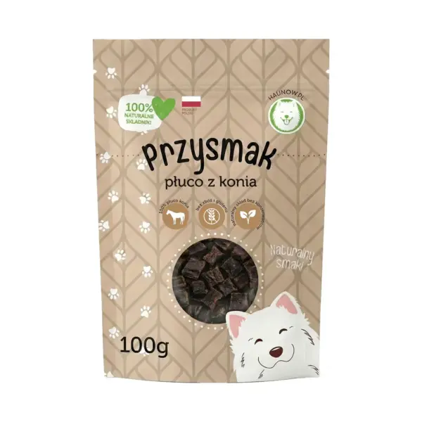 Przysmaki dla psa płuco z konia 100g