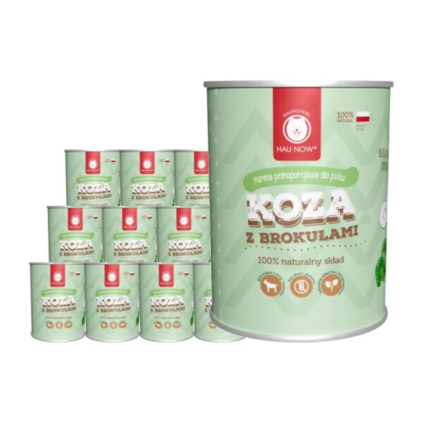 Zestaw 12 x koza z brokułami 400g