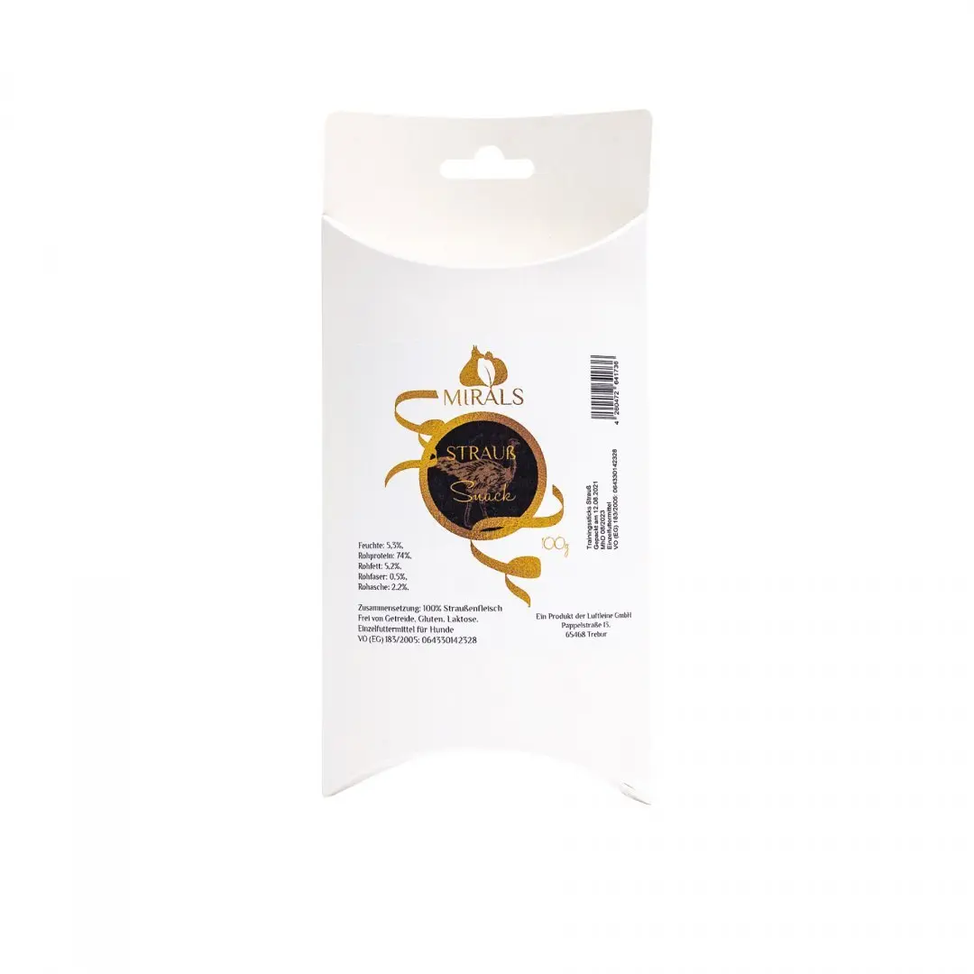 Mirals przysmaki treningowe ze strusia 100g Mirals przysmaki treningowe ze strusia, opakowanie 100 g