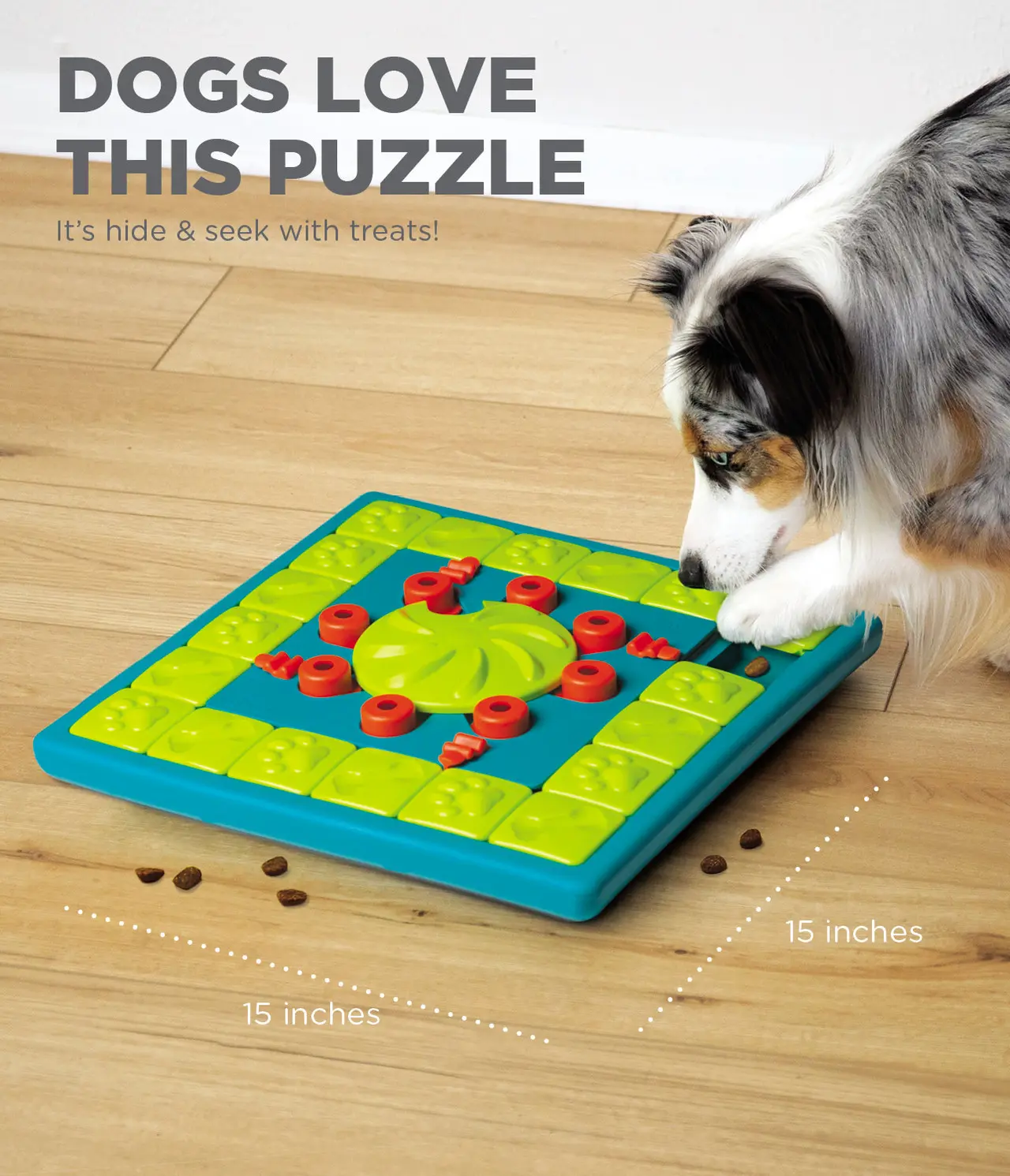 Nina Ottosson Dog MultiPuzzle łamigłówka dla psa Pies rozwiązujący łamigłówkę Nina Ottosson Dog MultiPuzzle
